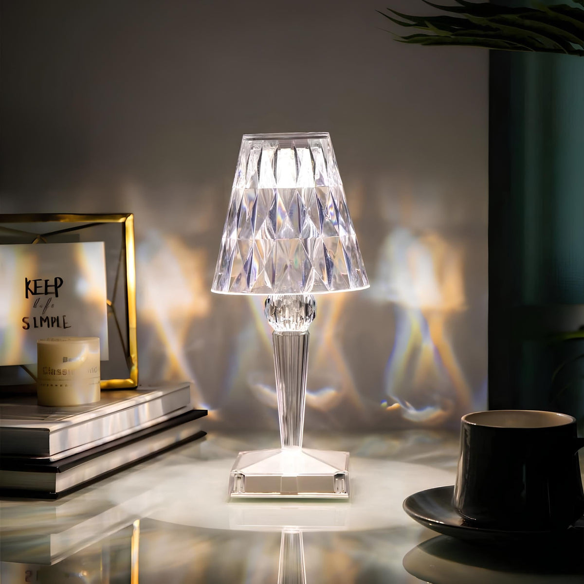Modern Glossy Crystal Table Lamp with Easy Control