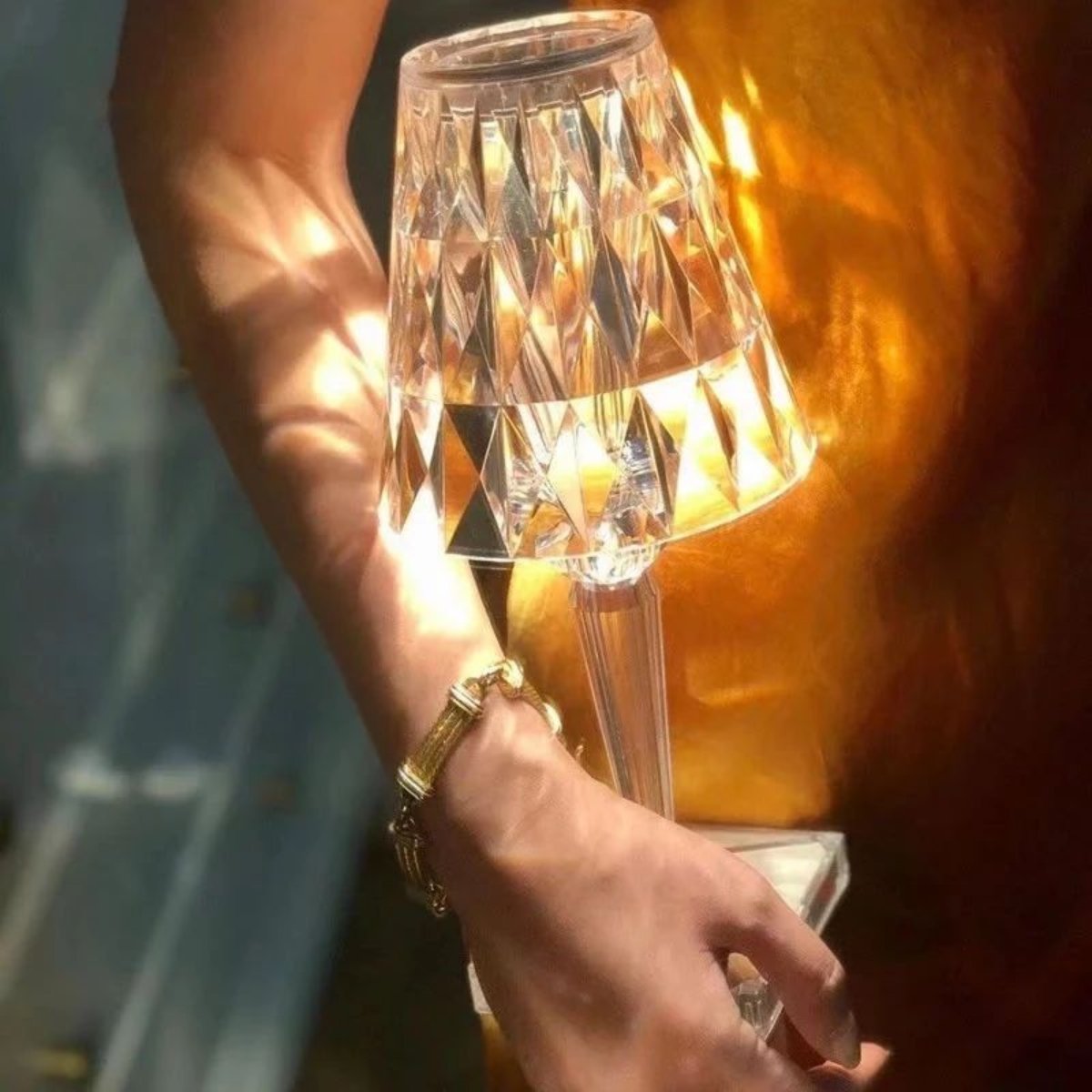 Modern Glossy Crystal Table Lamp with Easy Control