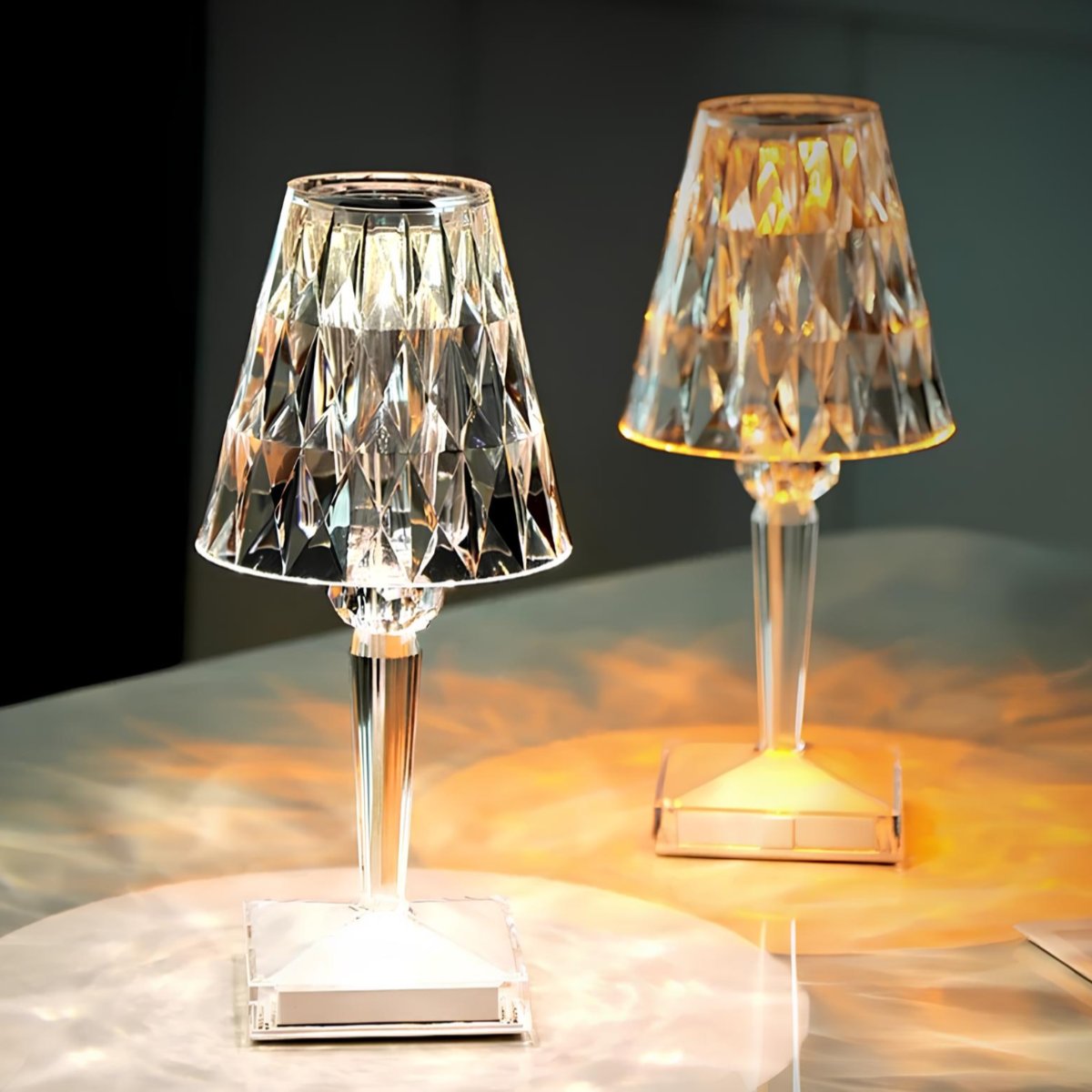 Modern Glossy Crystal Table Lamp with Easy Control