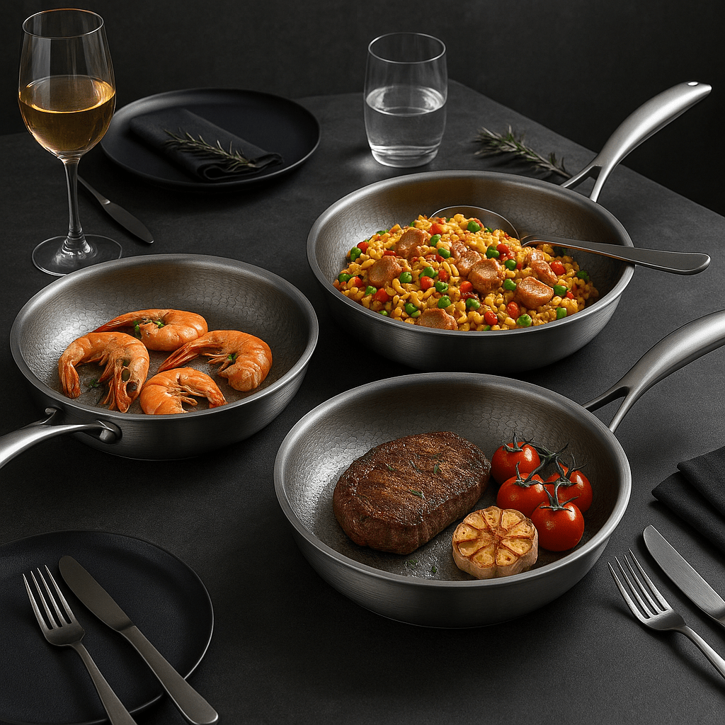 Premium Titanium Frying Pan for All Hobs - Cook Healthier and More Durably