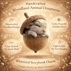 Handmade Christmas Tree Ornaments with Acorn and Woodland Animal Decorations