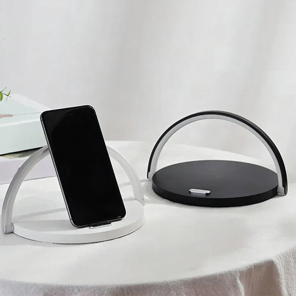 3-in-1 wireless charger with phone stand and LED lamp