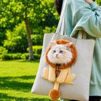 Head-Out Cat Carrier Tote for Walks & Vet Visits - Lightweight Canvas Pet Bag for Cats & Small Dogs