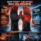Heated Gloves Battery Powered Waterproof Touchscreen Winter Gloves