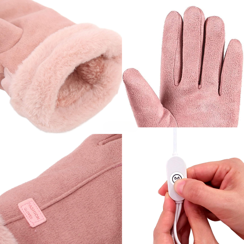 Heated Gloves for Women UK – Ladies Thermal Waterproof Winter Gloves with Touch Screen & USB Rechargeable Warm Design