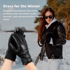 Heated Gloves for Women UK – Ladies Thermal Waterproof Winter Gloves with Touch Screen & USB Rechargeable Warm Design