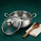 Hand-Hammered Deep Titanium Pot, pure titanium, 11 inch (28 cm)