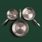 Hand-Hammered Titanium Pan - 3-piece set 9, 10, 11 Inch