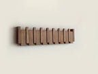 Wooden wall mounted coat rack with flip-down piano key hooks