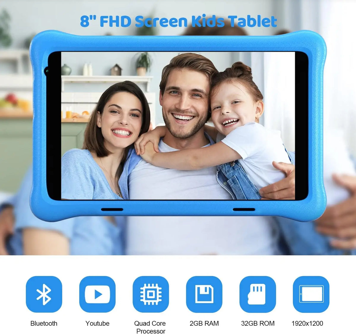 Kids 20 cm Learning Tablet with Parental Controls & Eye Protection