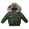 Kids Winter Parka, Down Insulated Jacket, Real Fur Hood Trim, Water Resistant Shell