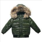 Kids Winter Parka, Down Insulated Jacket, Real Fur Hood Trim, Water Resistant Shell