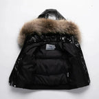 Kids Winter Parka, Down Insulated Jacket, Real Fur Hood Trim, Water Resistant Shell