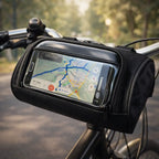Bike Handlebar Storage Bag with Touchscreen Phone Compartment