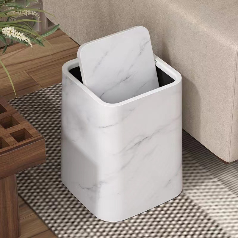 Marble Bin | Elegant Swivel Lid