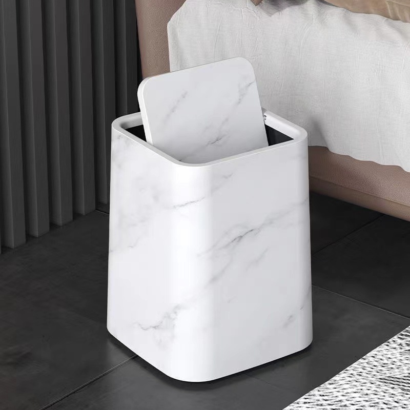 Marble Bin | Elegant Swivel Lid