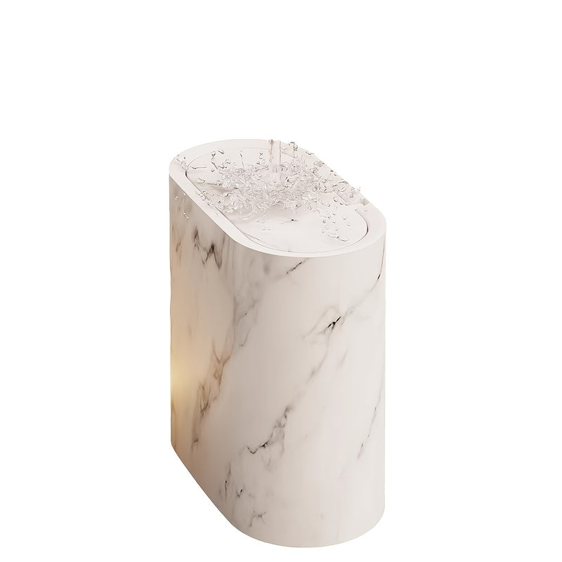 Marble Pattern Bin | Modern Bathroom & Kitchen Bin with Lid