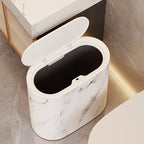 Marble Pattern Bin | Modern Bathroom & Kitchen Bin with Lid
