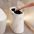 Marble Pattern Bin | Modern Bathroom & Kitchen Bin with Lid