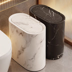 Marble Pattern Bin | Modern Bathroom & Kitchen Bin with Lid
