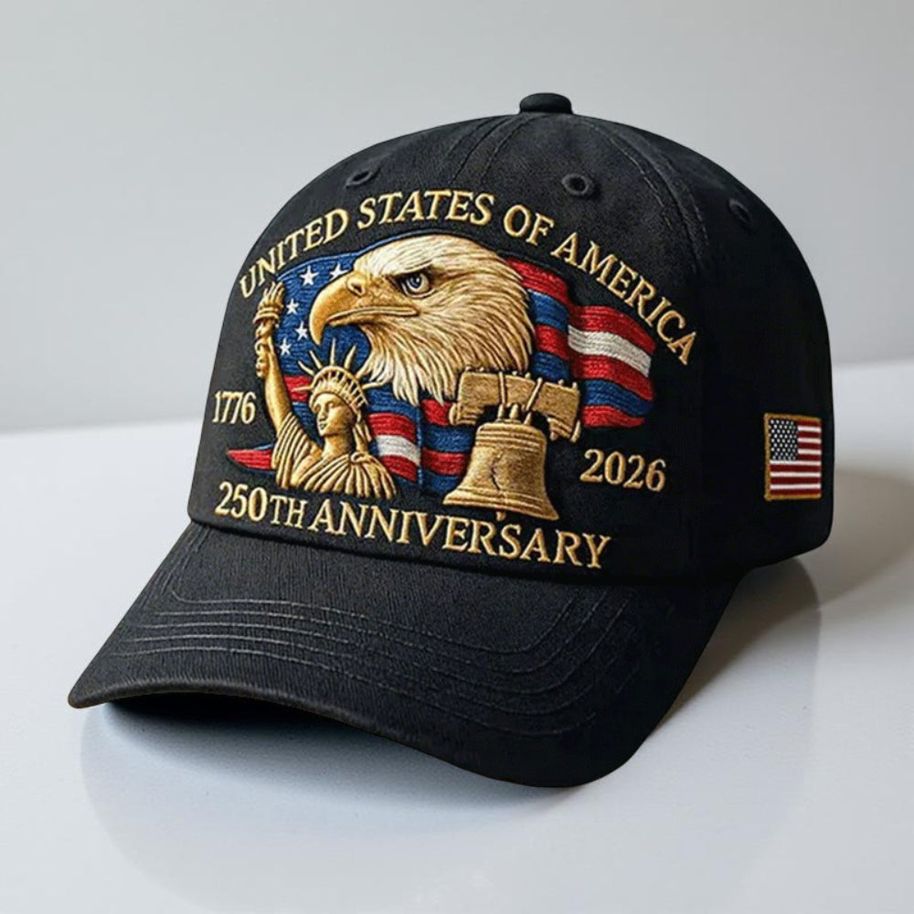 Men’s Baseball Cap Patriotic Eagle 250th Anniversary Veterans Hat