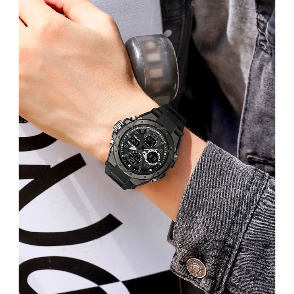 Men’s Military Watch with Analog Digital Display and Features
