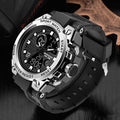 Men’s Military Watch with Analog Digital Display and Features