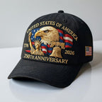 Men’s Veterans Baseball Cap Embroidered Eagle Hat