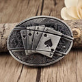 Metal Oval Cowboys Belt Buckle