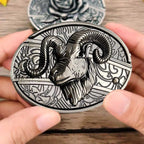 Metal Oval Cowboys Belt Buckle