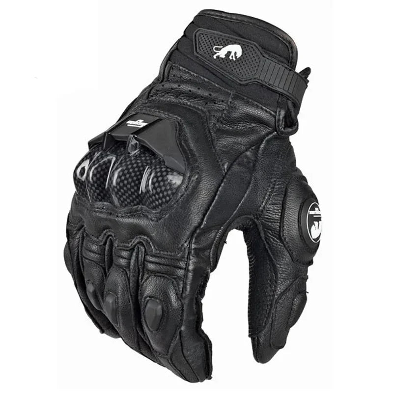 Motorcycle Gloves RidePro Carbon | Wind & Waterproof | Touchscreen Compatible | Genuine Leather Protectors | For Summer 