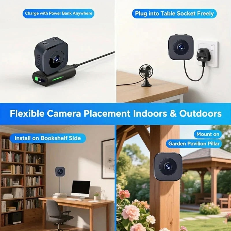 1080P HD Wireless Security Camera with Night Vision and Magnetic Bracket, 71 g Compact