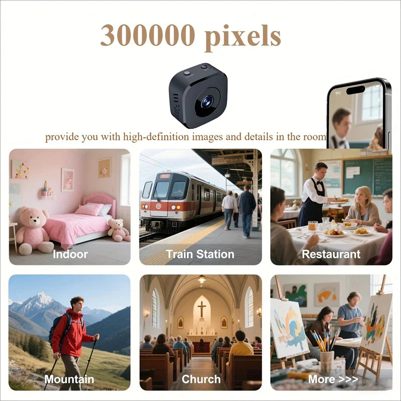 1080P HD Wireless Security Camera with Night Vision and Magnetic Bracket, 71 g Compact