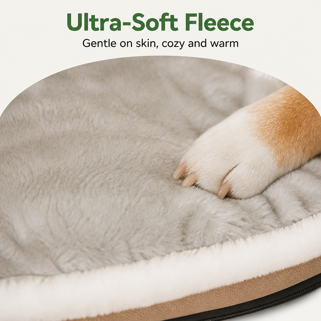 2-in-1 Detachable Plush Fleece Pet House Bed