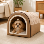 2-in-1 Detachable Plush Fleece Pet House Bed