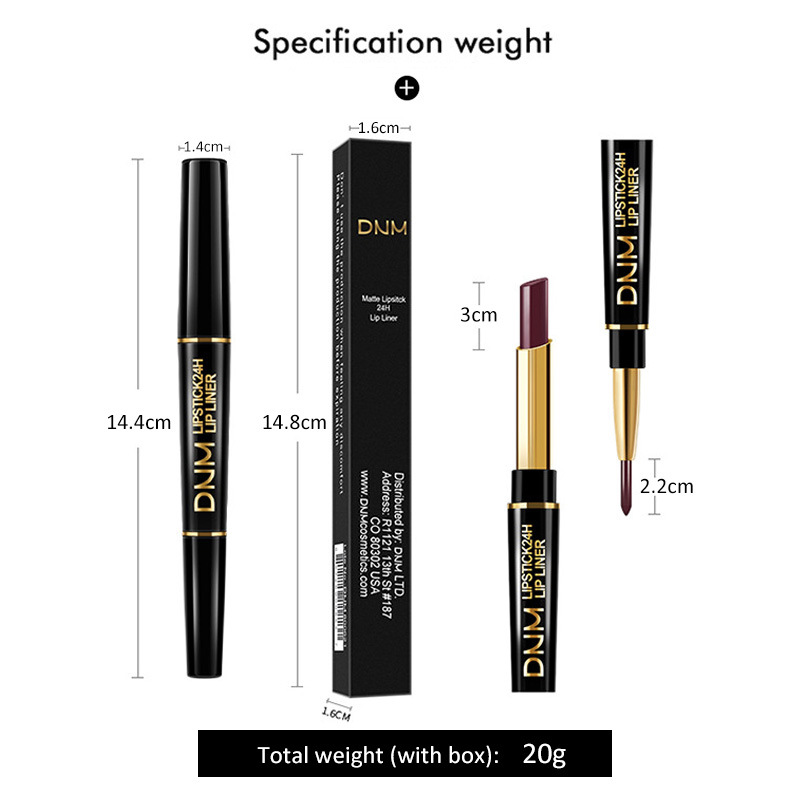 2-in-1 Dual Lipstick & Liner | Matte Texture & Long-Lasting Finish | Highly Pigmented & Waterproof | 12 Colour Variants 
