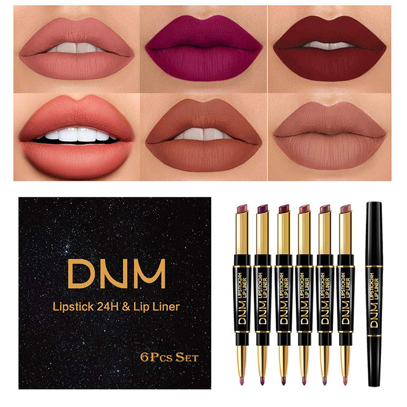 2-in-1 Dual Lipstick & Liner | Matte Texture & Long-Lasting Finish | Highly Pigmented & Waterproof | 12 Colour Variants 