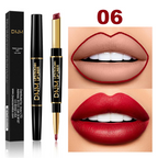 2-in-1 Dual Lipstick & Liner | Matte Texture & Long-Lasting Finish | Highly Pigmented & Waterproof | 12 Colour Variants 