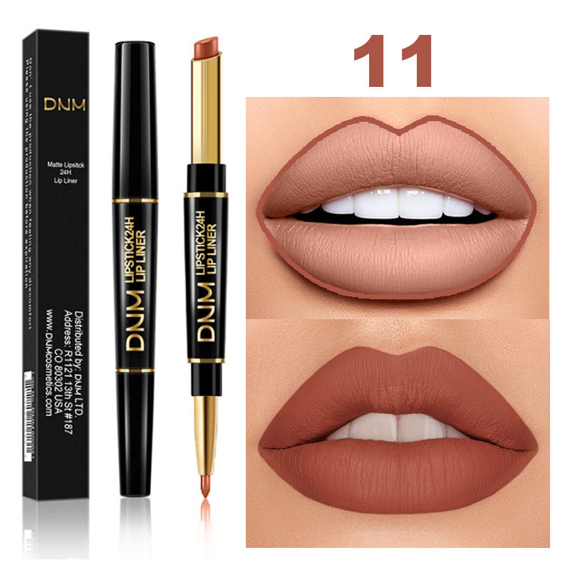 2-in-1 Dual Lipstick & Liner | Matte Texture & Long-Lasting Finish | Highly Pigmented & Waterproof | 12 Colour Variants 
