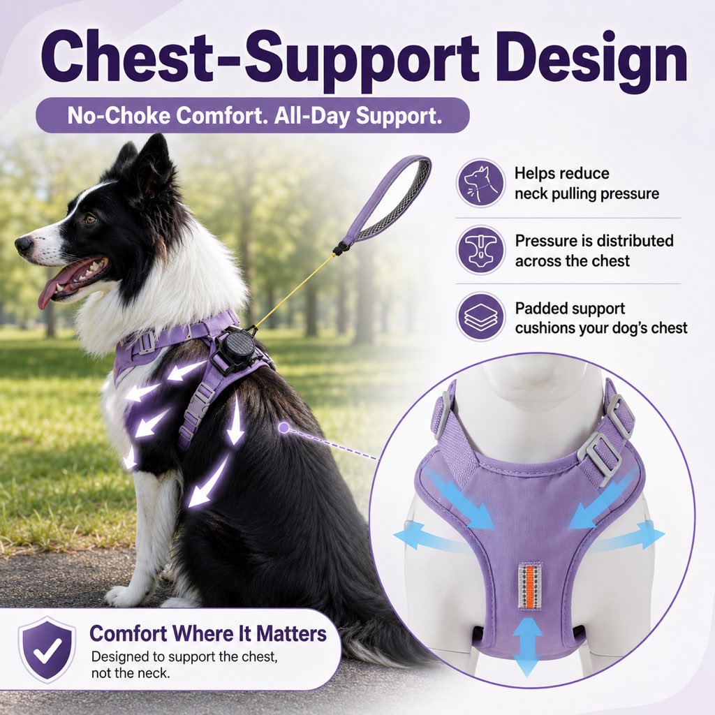 2-in-1 Retractable Dog Harness for Daily Walks – Built-In Leash Vest with Auto-Stop Control for Small & Medium Dogs