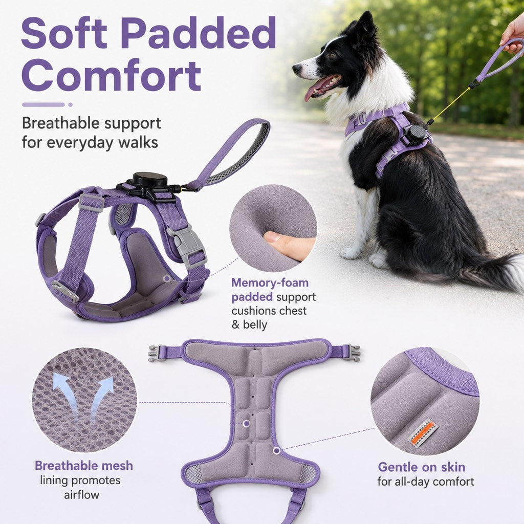 2-in-1 Retractable Dog Harness for Daily Walks – Built-In Leash Vest with Auto-Stop Control for Small & Medium Dogs