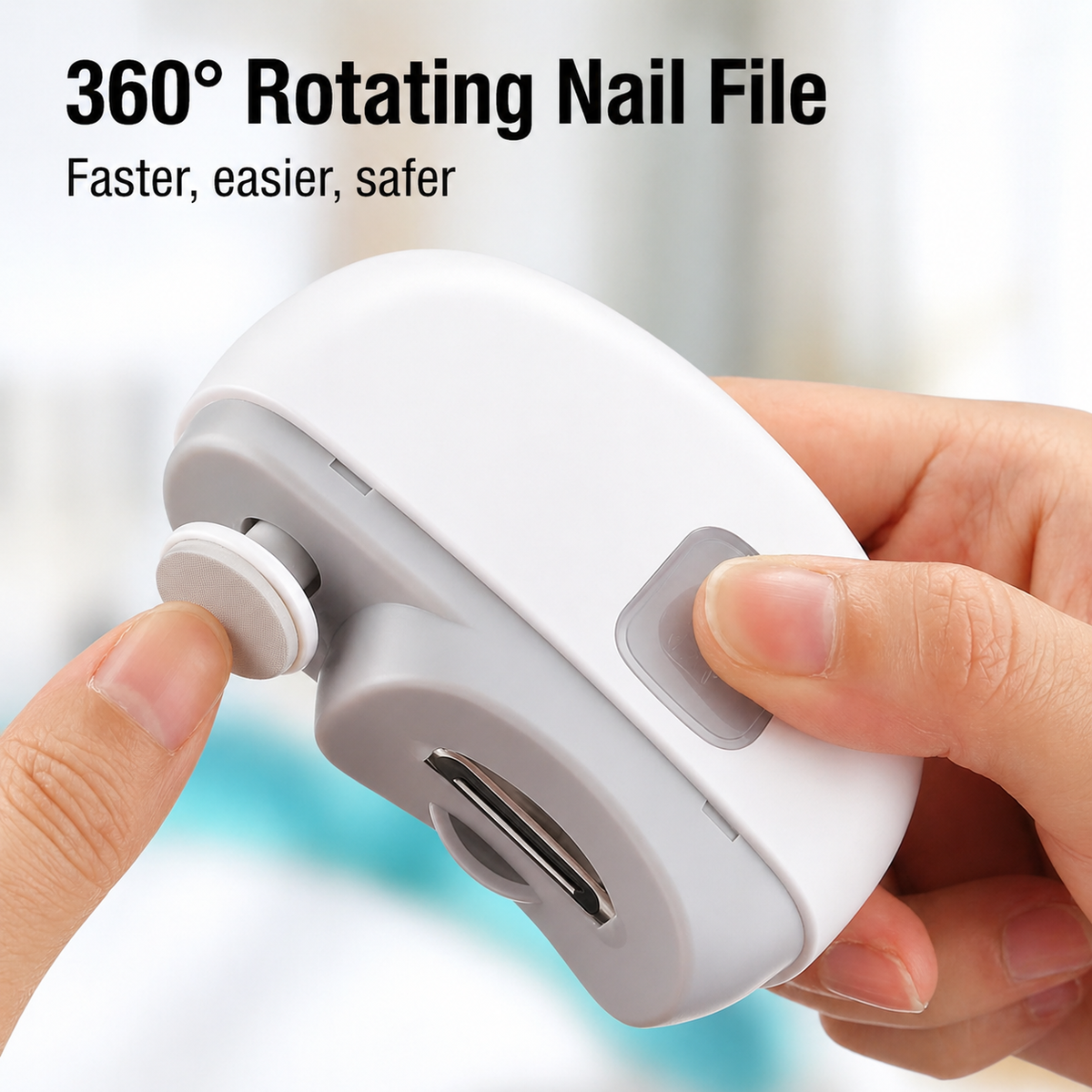 3-in-1 electric nail clipper with cutting, filing and polishing, USB rechargeable