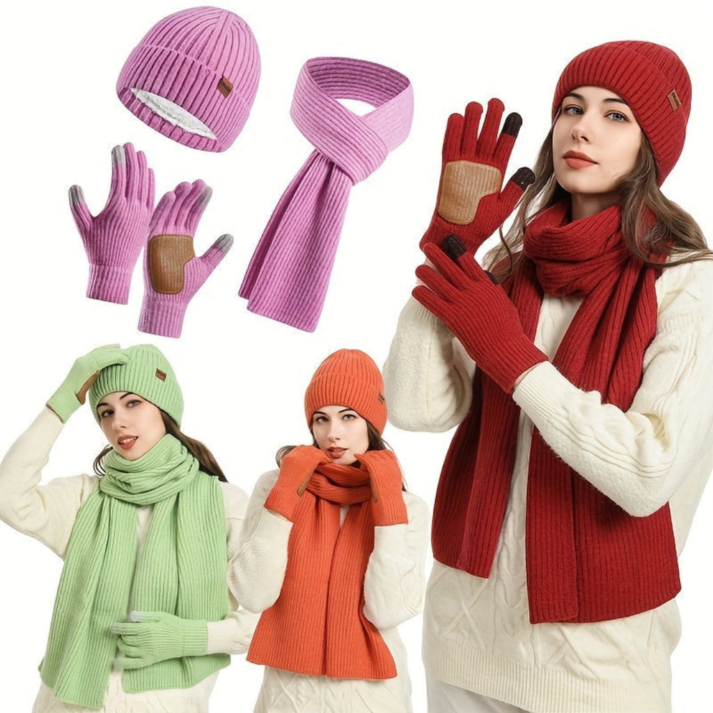 3-Piece Knitted Winter Set for Warmth