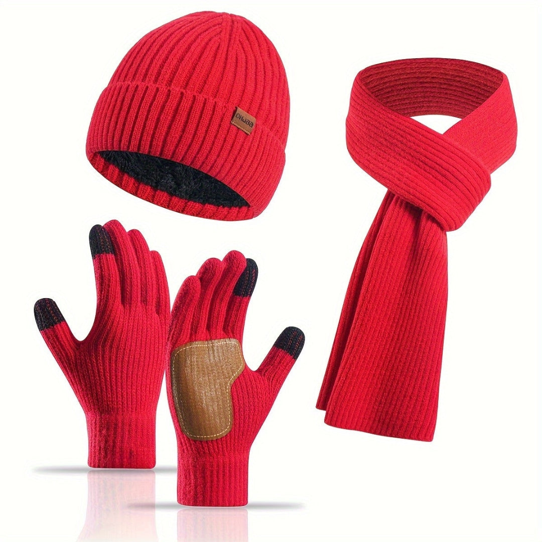 3-Piece Knitted Winter Set for Warmth