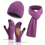 3-Piece Knitted Winter Set for Warmth