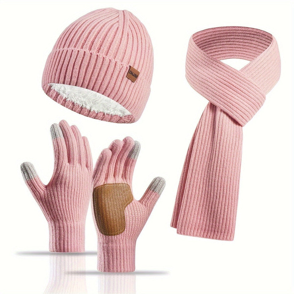 3-Piece Knitted Winter Set for Warmth