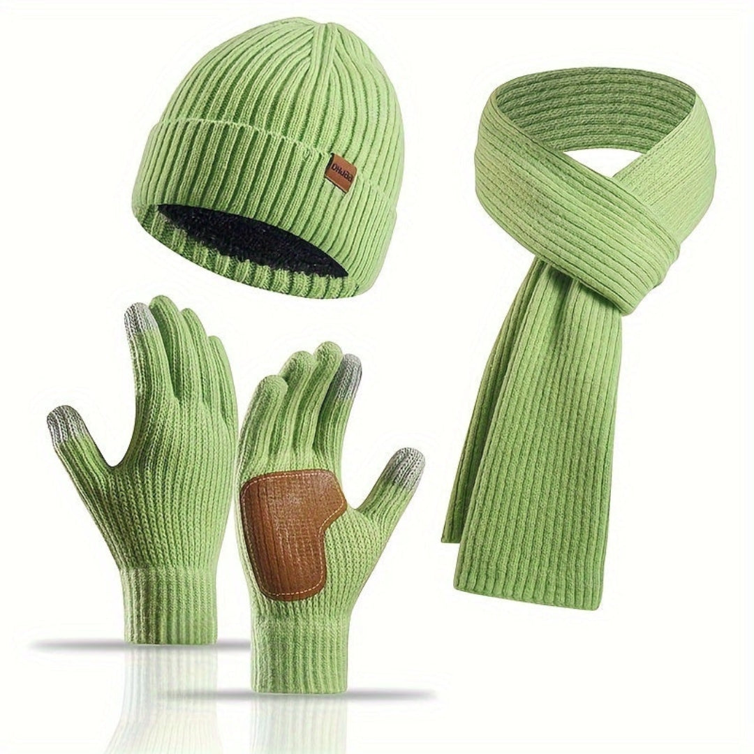 3-Piece Knitted Winter Set for Warmth