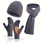 3-Piece Knitted Winter Set for Warmth