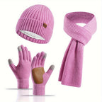 3-Piece Knitted Winter Set for Warmth