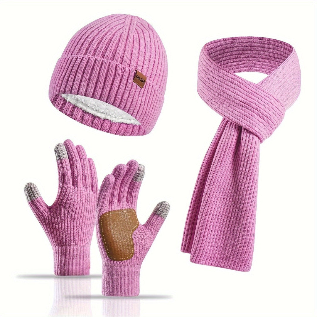 3-Piece Knitted Winter Set for Warmth
